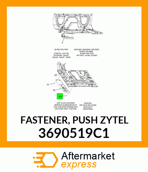 FASTENER, PUSH ZYTEL 3690519C1