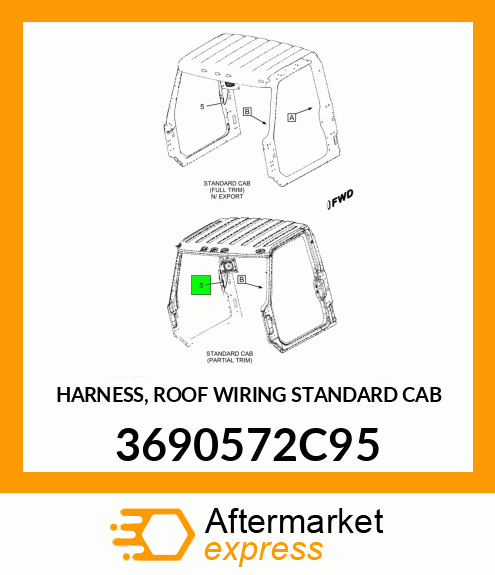 HARNESS, ROOF WIRING STANDARD CAB 3690572C95