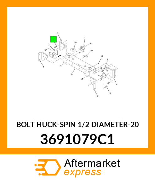 BOLT HUCK-SPIN 1/2 DIAMETER-20 3691079C1