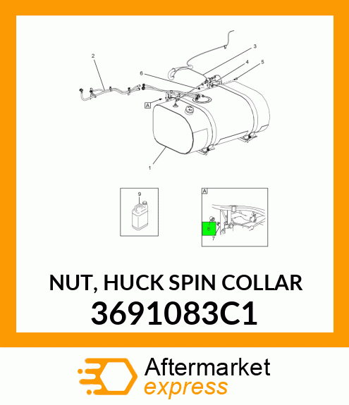 NUT, HUCK SPIN COLLAR 3691083C1