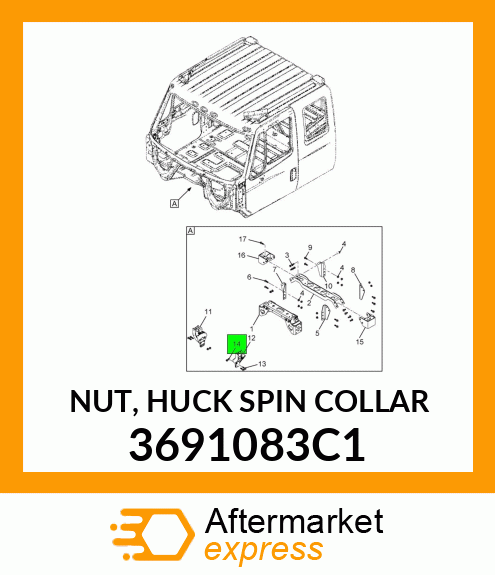 NUT, HUCK SPIN COLLAR 3691083C1