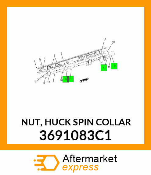 NUT, HUCK SPIN COLLAR 3691083C1