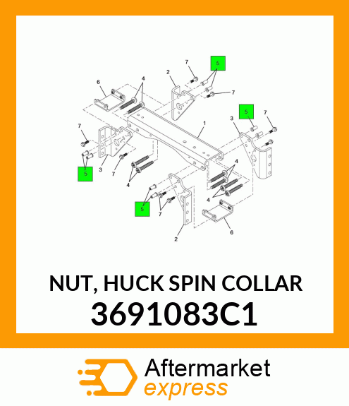 NUT, HUCK SPIN COLLAR 3691083C1