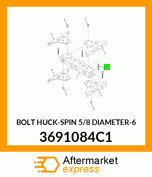BOLT HUCK-SPIN 5/8 DIAMETER-6 3691084C1