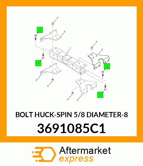 BOLT HUCK-SPIN 5/8 DIAMETER-8 3691085C1