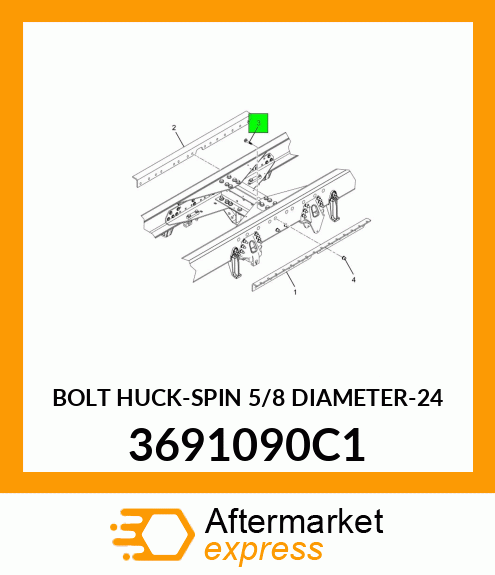 BOLT HUCK-SPIN 5/8 DIAMETER-24 3691090C1