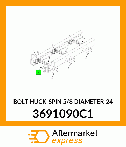 BOLT HUCK-SPIN 5/8 DIAMETER-24 3691090C1