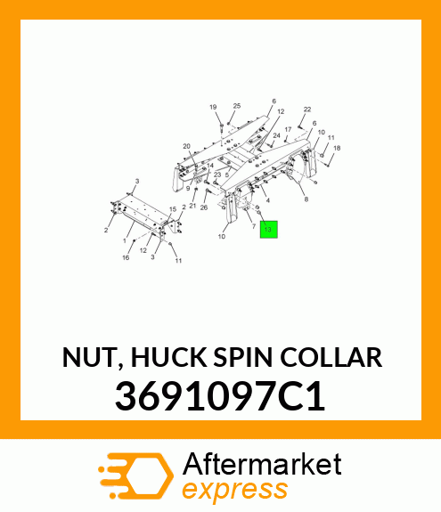 NUT, HUCK SPIN COLLAR 3691097C1