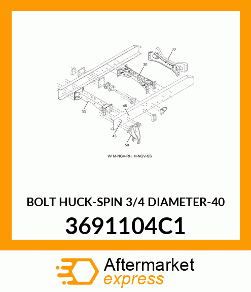 BOLT HUCK-SPIN 3/4 DIAMETER-40 3691104C1