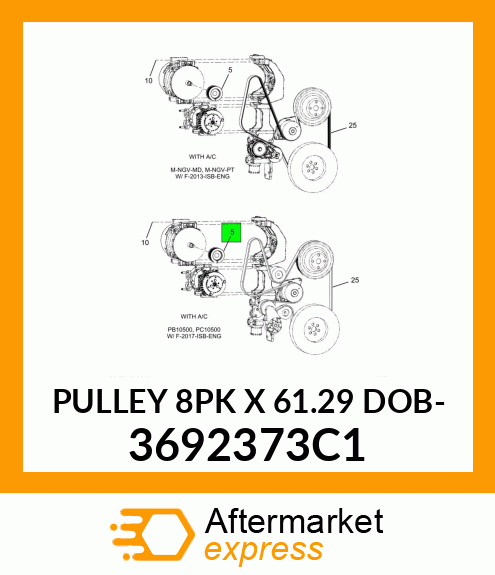 PULLEY 8PK X 61.29 DOB- 3692373C1