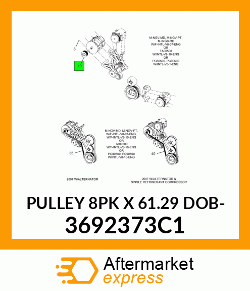 PULLEY 8PK X 61.29 DOB- 3692373C1