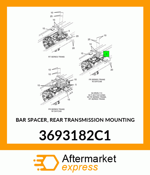 BAR SPACER, REAR TRANSMISSION MOUNTING 3693182C1