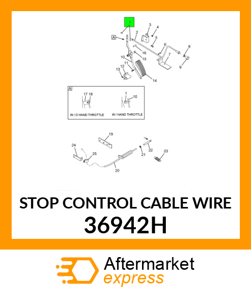 STOP CONTROL CABLE WIRE 36942H