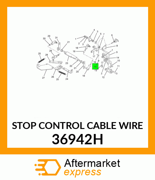 STOP CONTROL CABLE WIRE 36942H