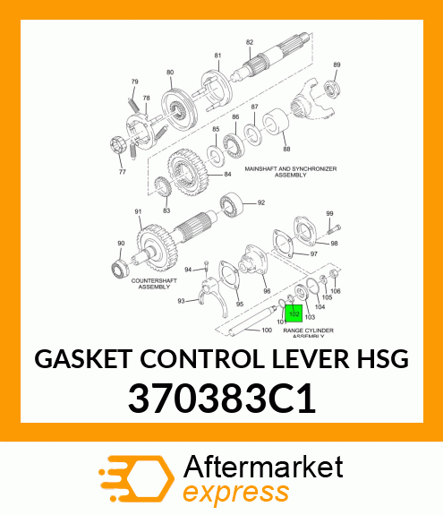 GASKET CONTROL LEVER HSG 370383C1