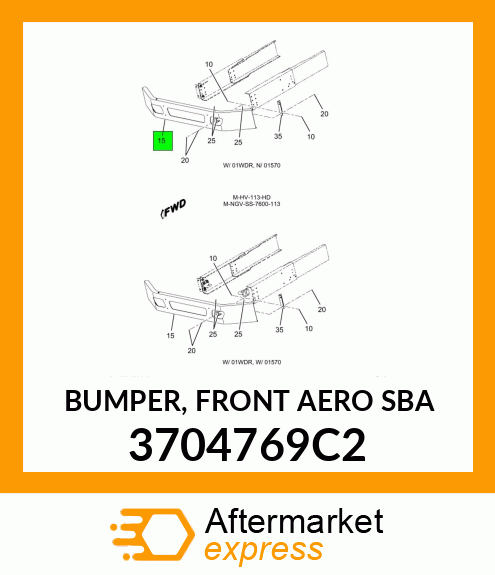 BUMPER, FRONT AERO SBA 3704769C2