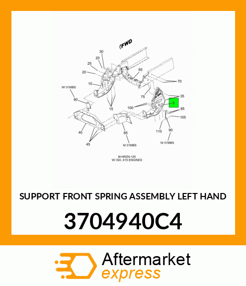 SUPPORT FRONT SPRING ASSEMBLY LEFT HAND 3704940C4