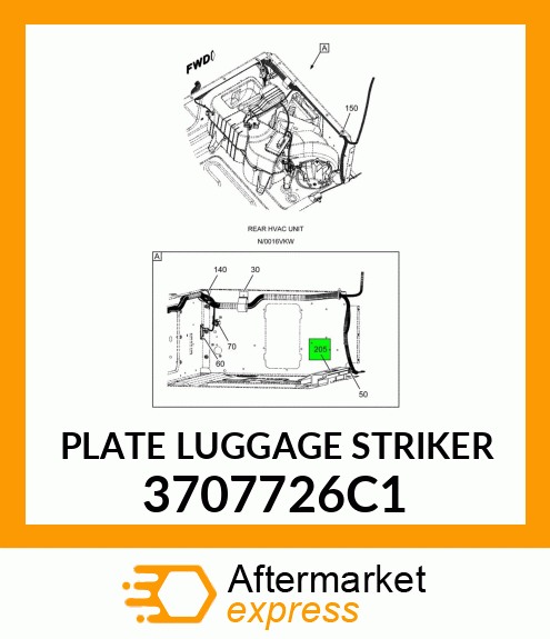 PLATE LUGGAGE STRIKER 3707726C1
