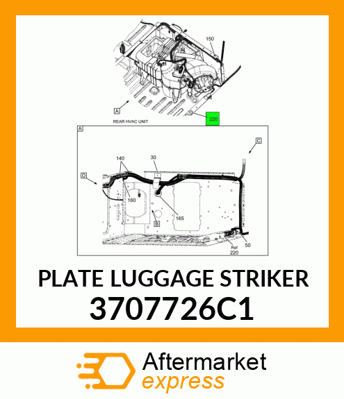 PLATE LUGGAGE STRIKER 3707726C1