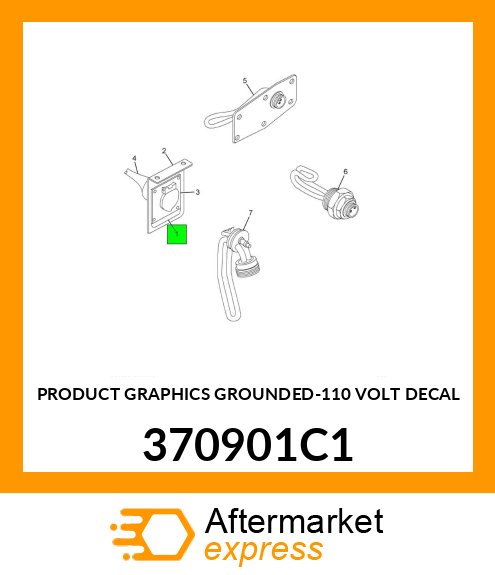 PRODUCT GRAPHICS GROUNDED-110 VOLT DECAL 370901C1