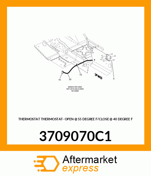 THERMOSTAT THERMOSTAT- OPEN @ 55 DEGREE F/CLOSE @ 40 DEGREE F 3709070C1