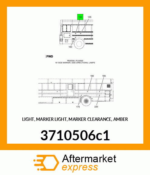 LIGHT, MARKER LIGHT, MARKER CLEARANCE, AMBER 3710506c1