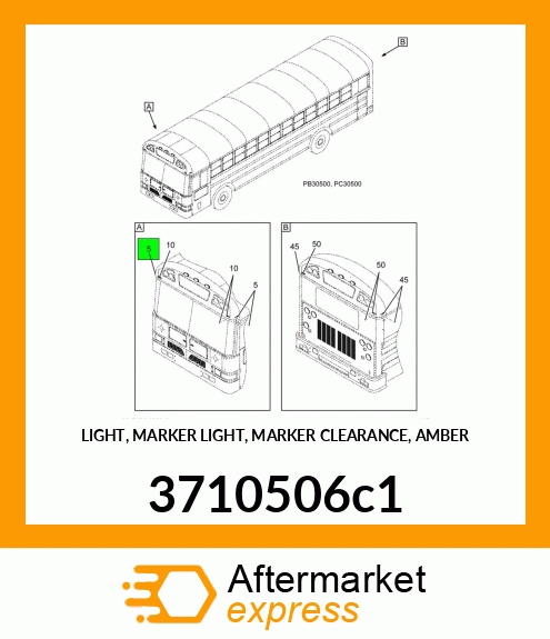 LIGHT, MARKER LIGHT, MARKER CLEARANCE, AMBER 3710506c1