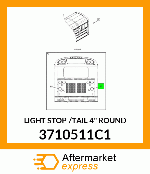 LIGHT STOP /TAIL 4" ROUND 3710511C1