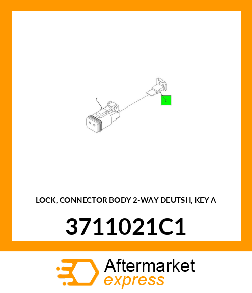 LOCK, CONNECTOR BODY 2-WAY DEUTSH, KEY A 3711021C1