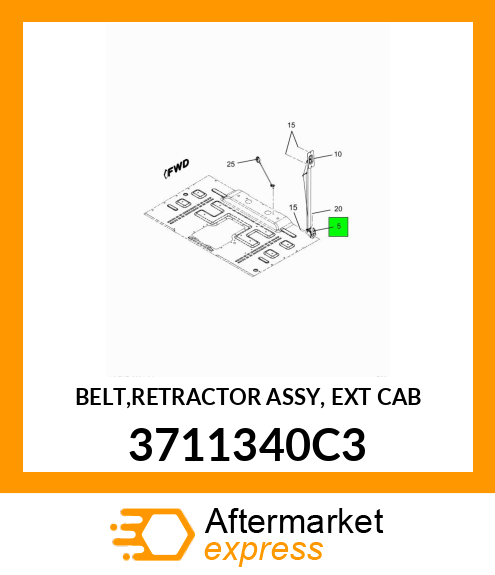 BELT,RETRACTOR ASSY, EXT CAB 3711340C3