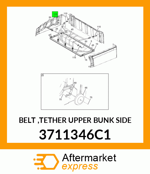 BELT ,TETHER UPPER BUNK SIDE 3711346C1