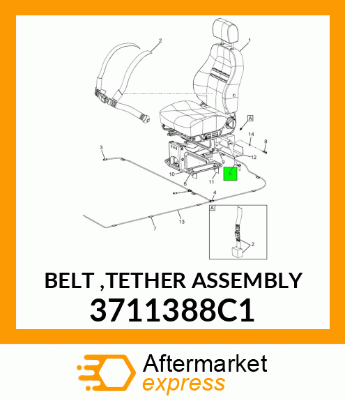 BELT ,TETHER ASSEMBLY 3711388C1