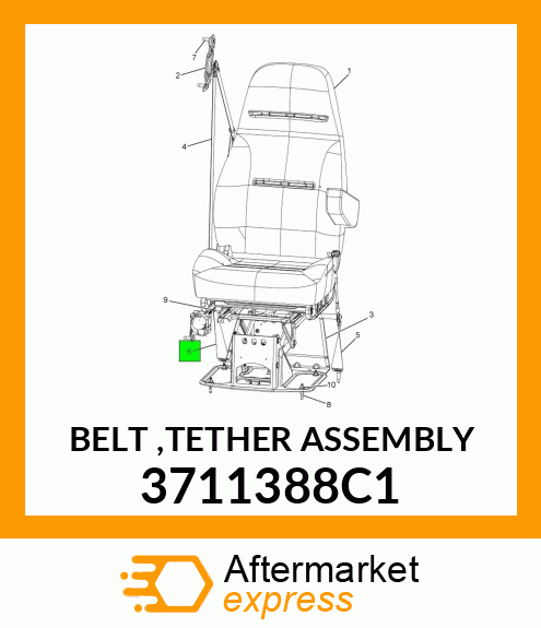 BELT ,TETHER ASSEMBLY 3711388C1