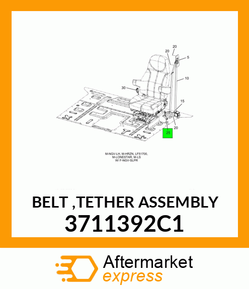 BELT ,TETHER ASSEMBLY 3711392C1