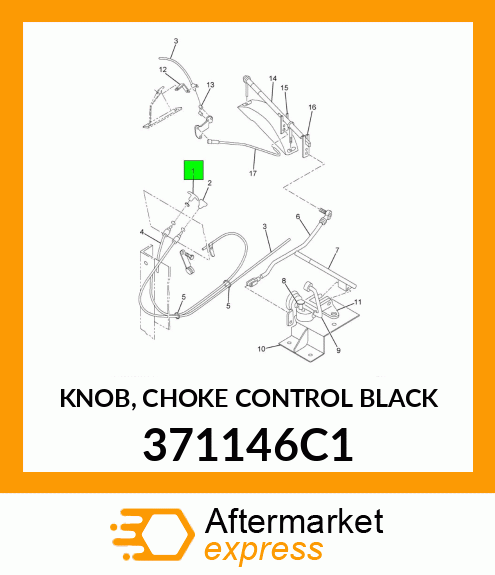 KNOB, CHOKE CONTROL BLACK 371146C1