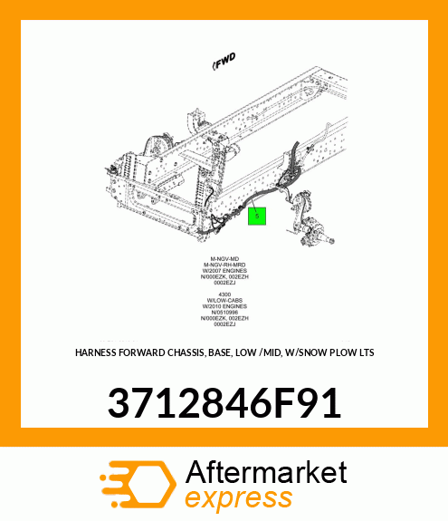 HARNESS FORWARD CHASSIS, BASE, LOW /MID, W/SNOW PLOW LTS 3712846F91