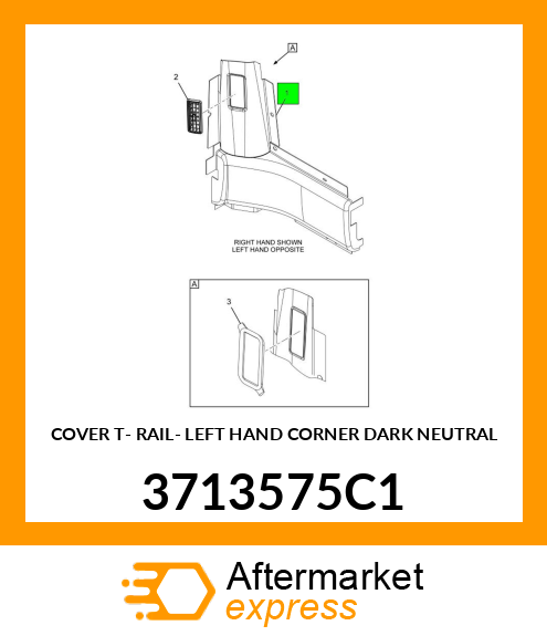COVER T- RAIL- LEFT HAND CORNER DARK NEUTRAL 3713575C1