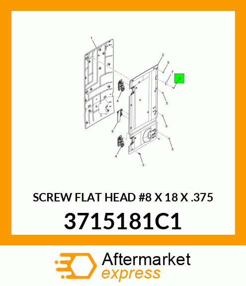 SCREW FLAT HEAD #8 X 18 X .375 3715181C1