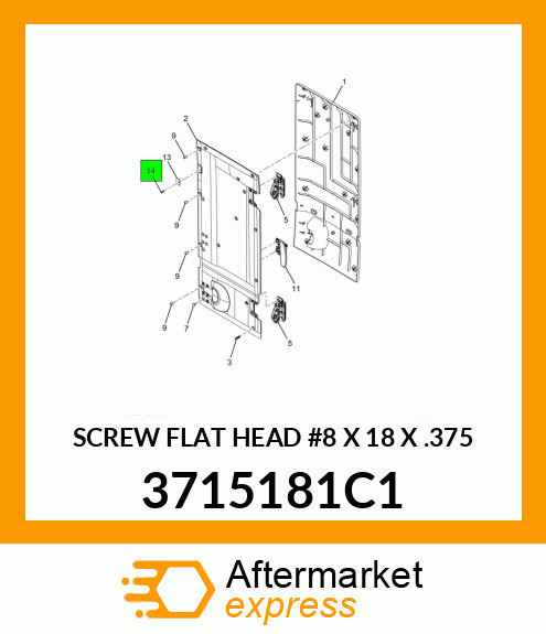 SCREW FLAT HEAD #8 X 18 X .375 3715181C1