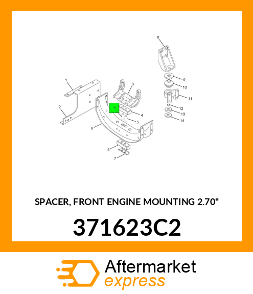 SPACER, FRONT ENGINE MOUNTING 2.70" 371623C2