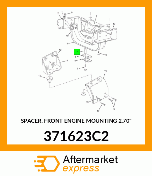SPACER, FRONT ENGINE MOUNTING 2.70" 371623C2