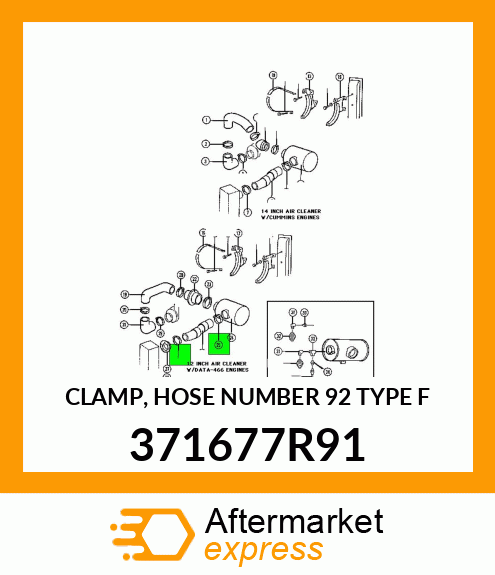 CLAMP, HOSE NUMBER 92 TYPE "F" 371677R91