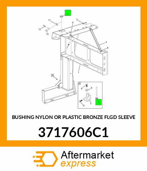 BUSHING NYLON OR PLASTIC BRONZE FLGD SLEEVE 3717606C1