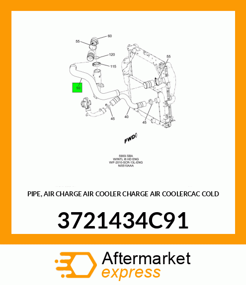 PIPE, AIR CHARGE AIR COOLER CHARGE AIR COOLERCAC COLD 3721434C91