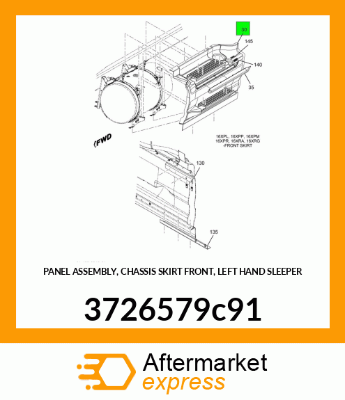 PANEL ASSEMBLY, CHASSIS SKIRT FRONT, LEFT HAND SLEEPER 3726579c91