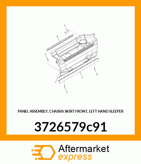 PANEL ASSEMBLY, CHASSIS SKIRT FRONT, LEFT HAND SLEEPER 3726579c91