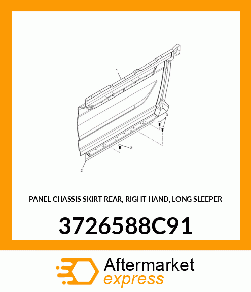 PANEL CHASSIS SKIRT REAR, RIGHT HAND, LONG SLEEPER 3726588C91