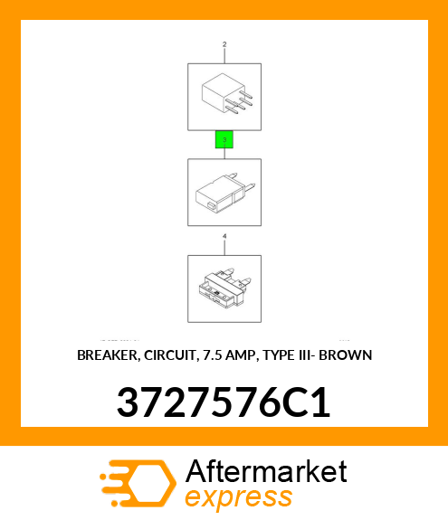 BREAKER, CIRCUIT, 7.5 AMP, TYPE III- BROWN 3727576C1