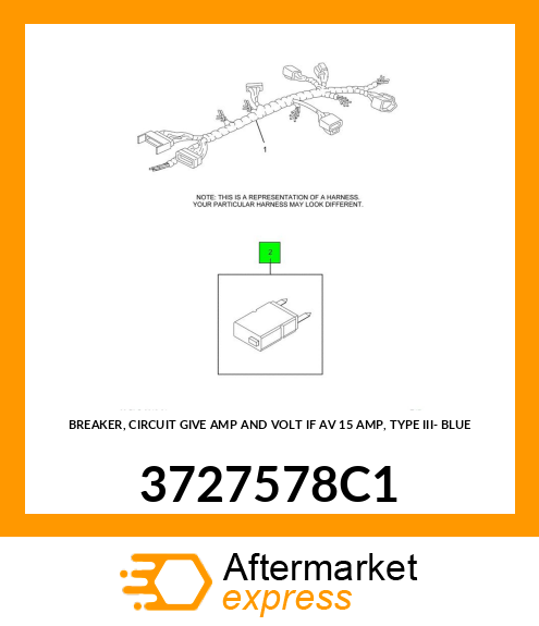 BREAKER, CIRCUIT GIVE AMP AND VOLT IF AV 15 AMP, TYPE III- BLUE 3727578C1