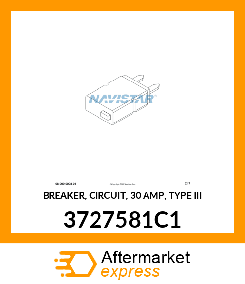 BREAKER, CIRCUIT, 30 AMP, TYPE III 3727581C1